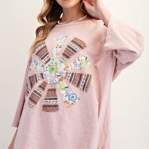 512. Patchwork Mineral Washed Top
